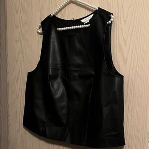 H&M Black Faux Leather Top